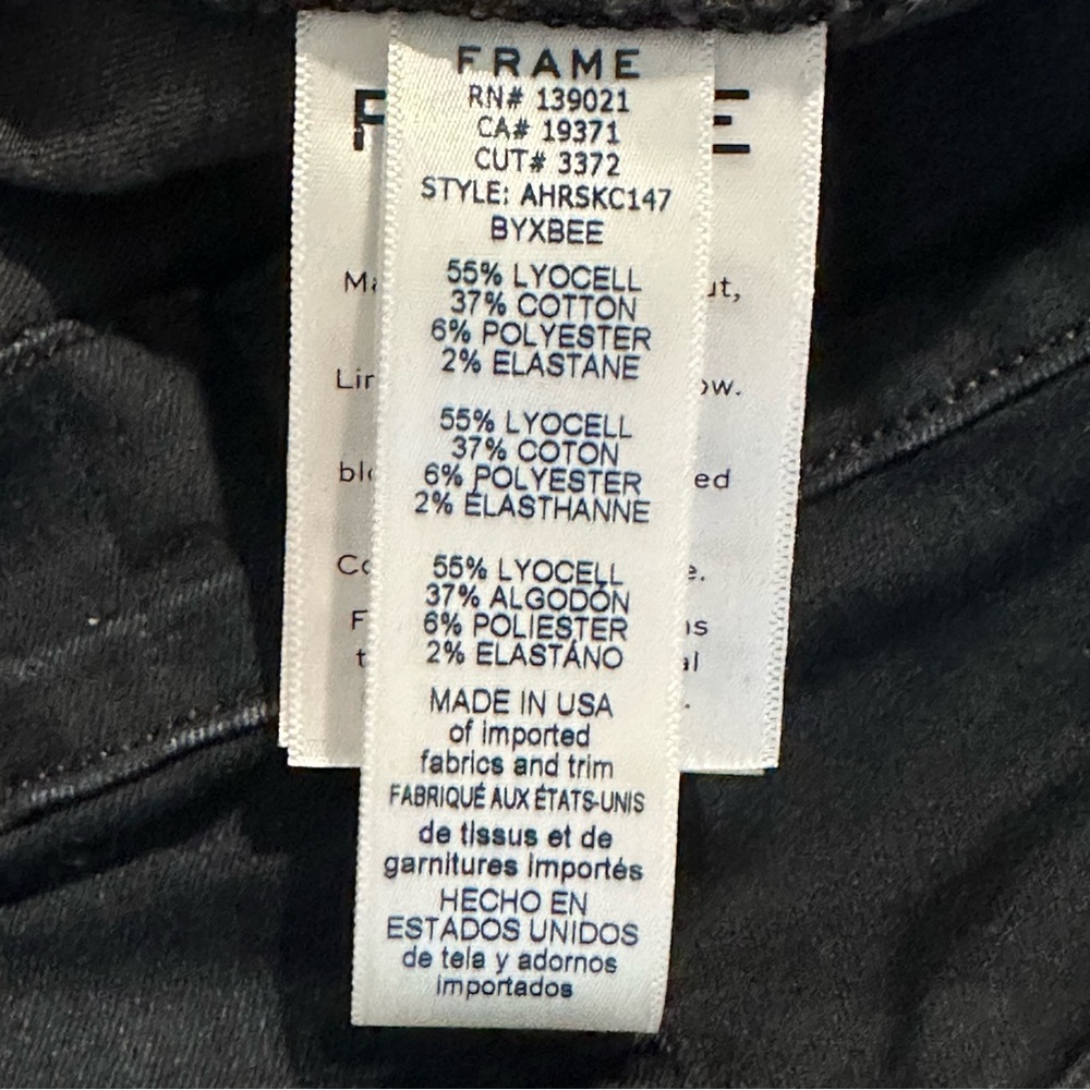 Frame Denim Ali High Rise Cigarette Byxbee Women's Black Skinny‎ Jeans Sz 27 - Picture 9 of 12
